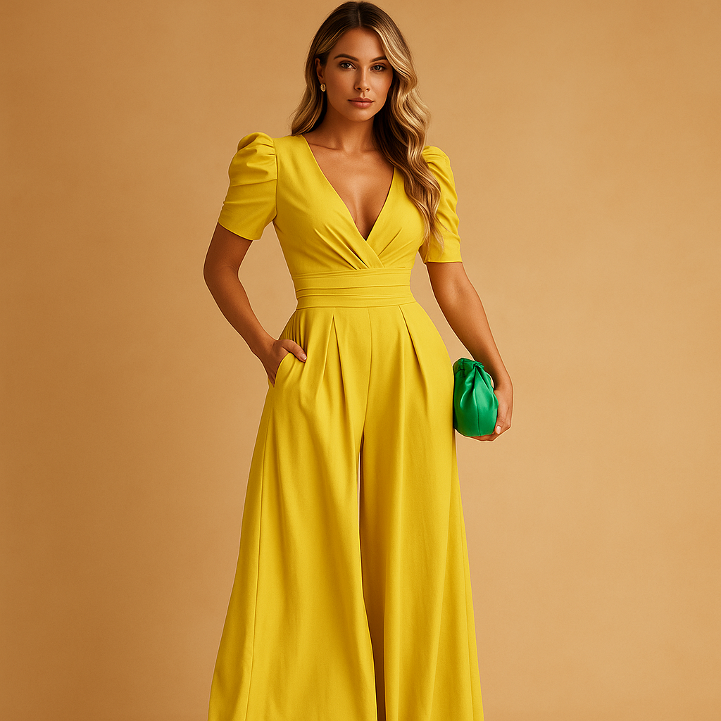 Women's Chic Floor Length Jumpsuit with Slim Fit
