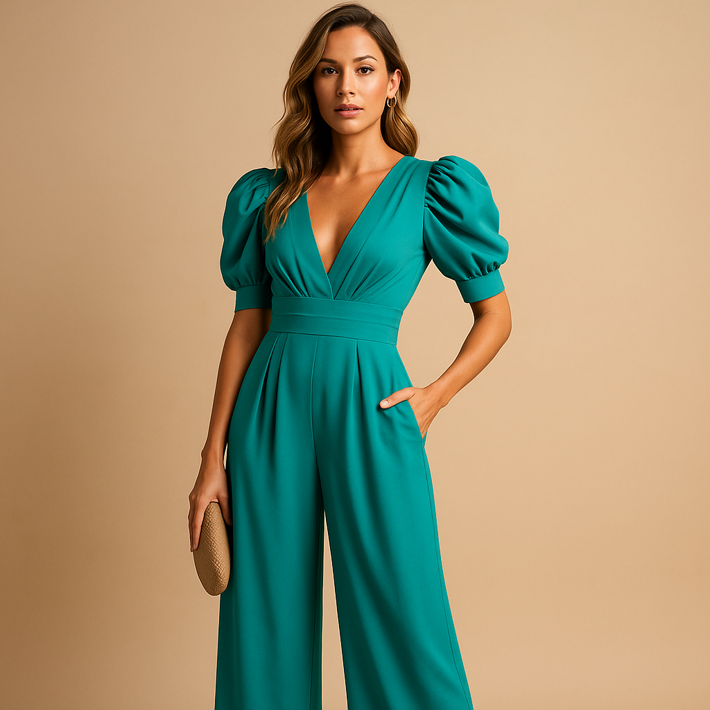 Women's Chic Floor Length Jumpsuit with Slim Fit