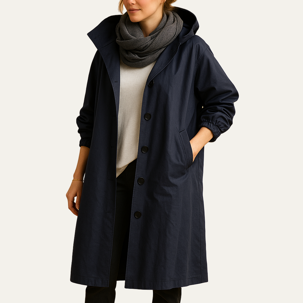 VogeLuxe | Women’s Mid Length Hooded Funnel Neck Parka