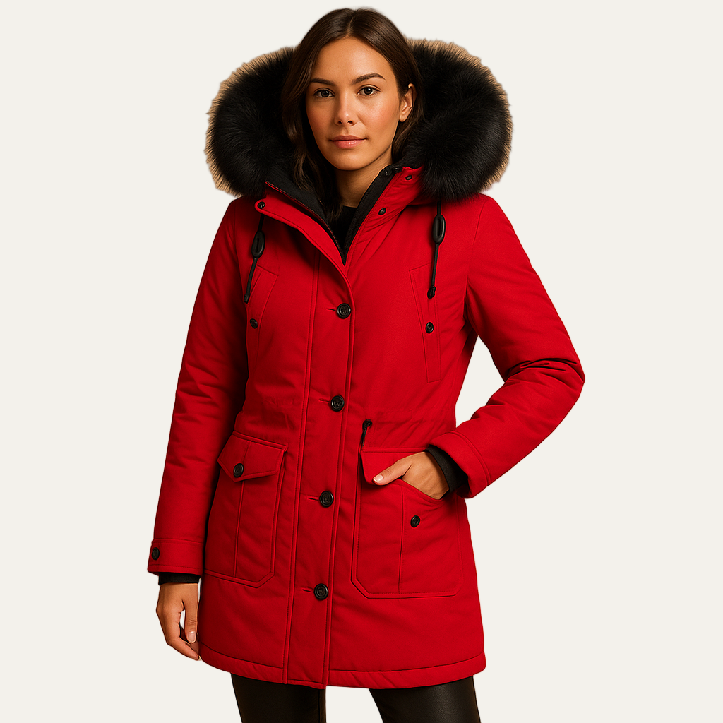 VogeLuxe | Women’s Faux Fur Hooded Cinched Waist Parka