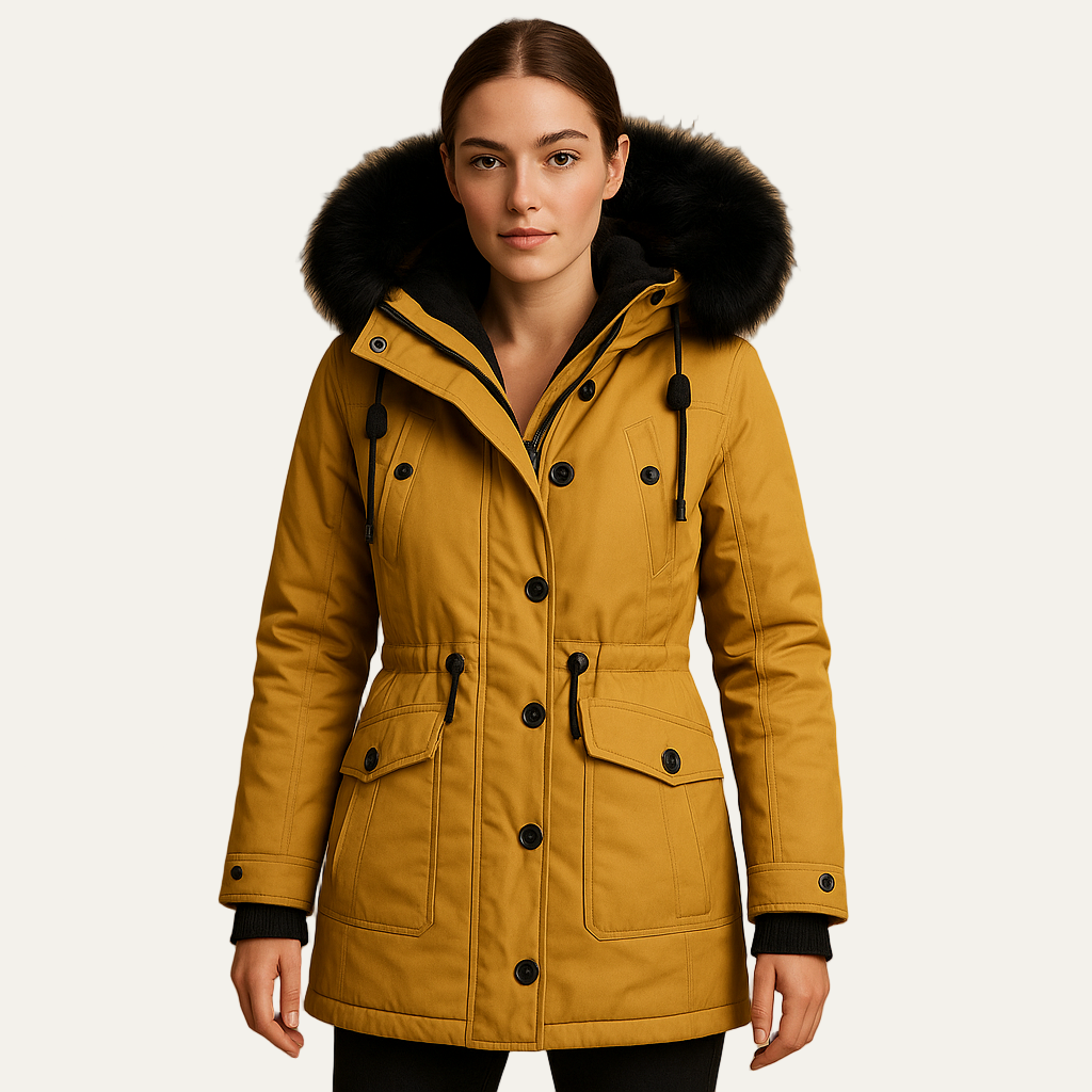 VogeLuxe | Women’s Faux Fur Hooded Cinched Waist Parka