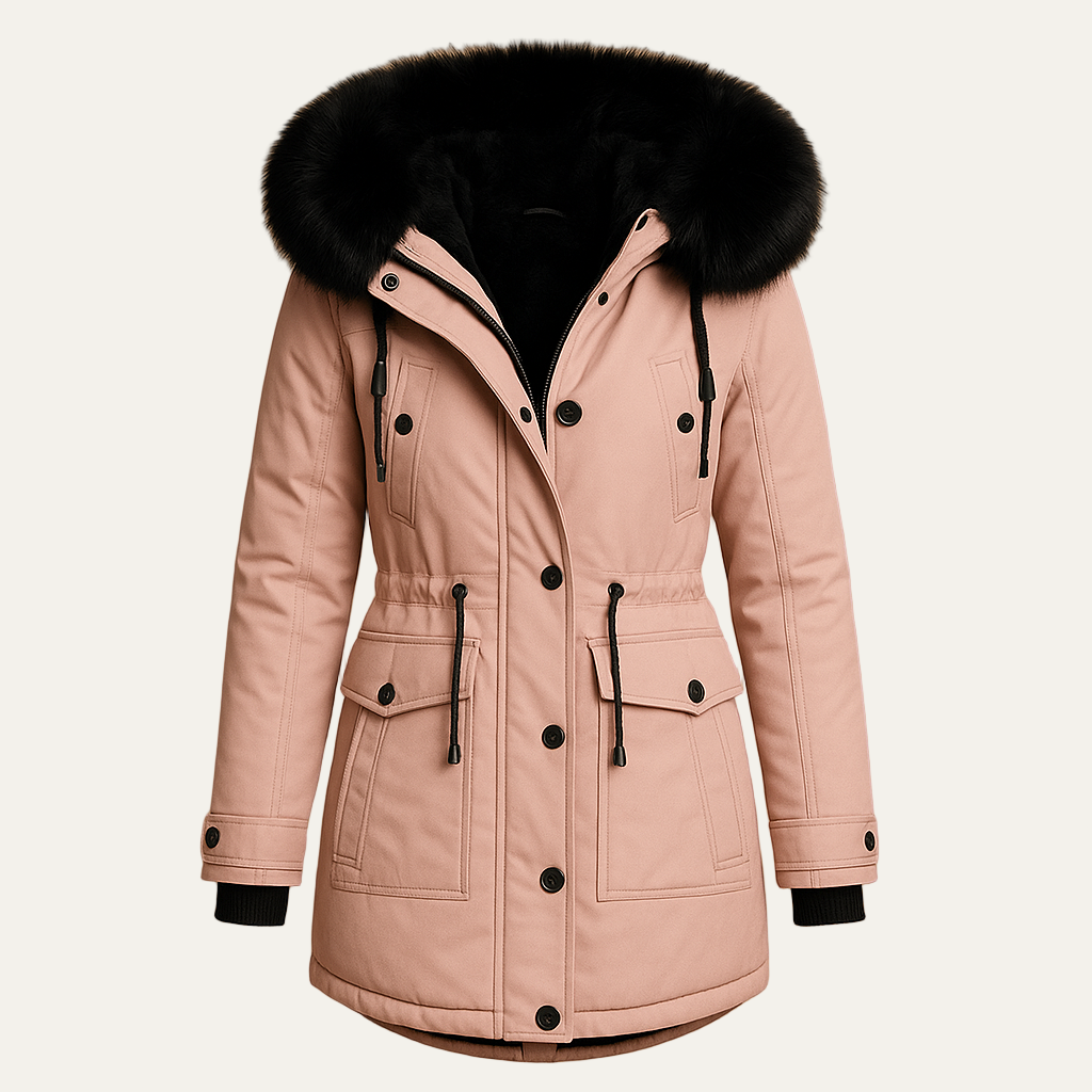VogeLuxe | Women’s Faux Fur Hooded Cinched Waist Parka