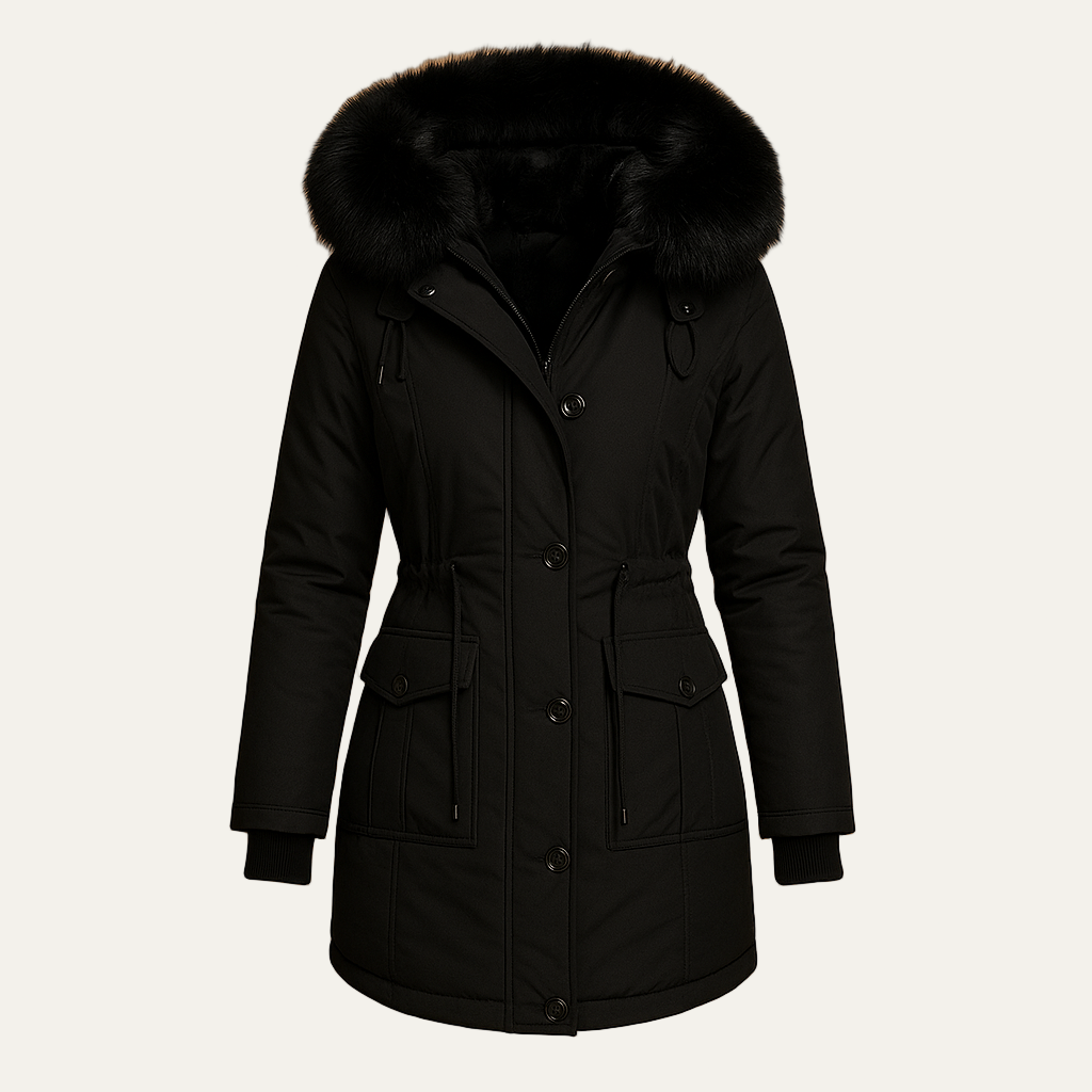 VogeLuxe | Women’s Faux Fur Hooded Cinched Waist Parka