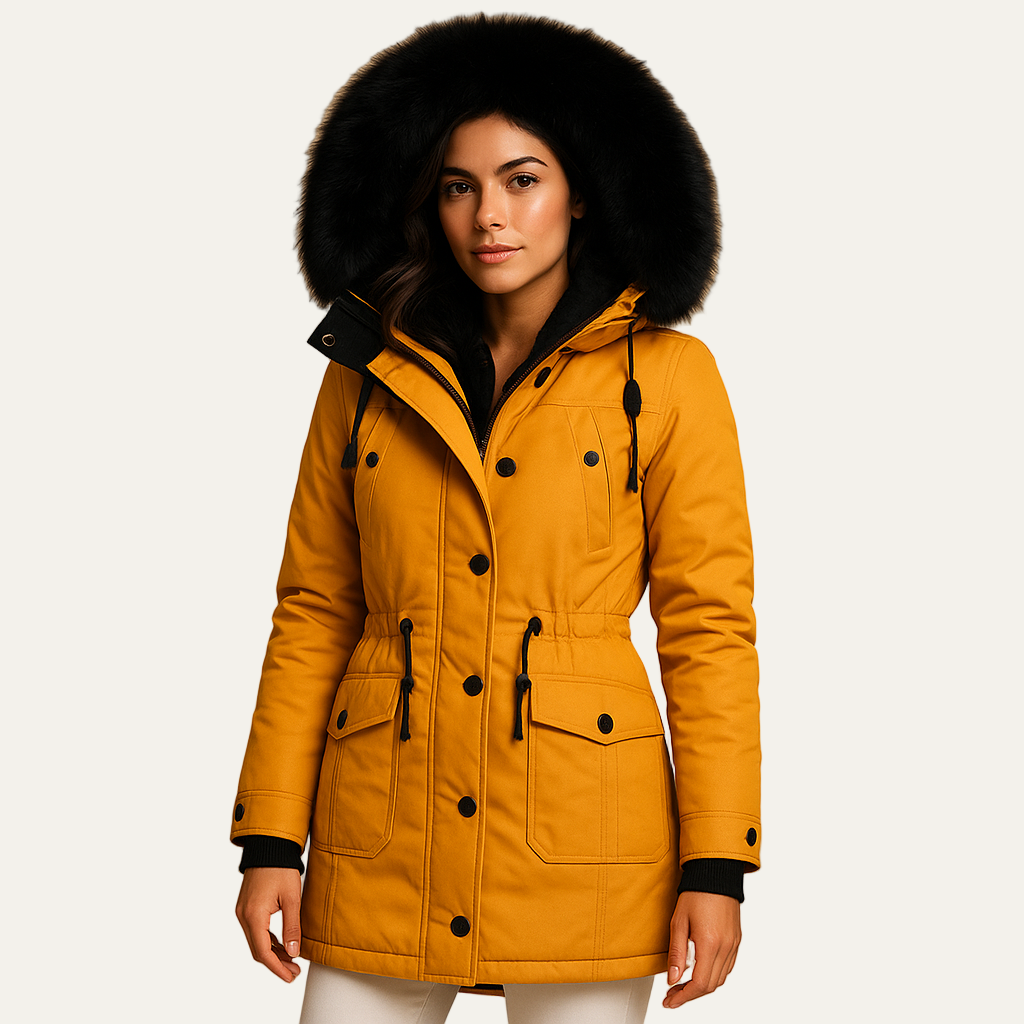 VogeLuxe | Women’s Faux Fur Hooded Cinched Waist Parka