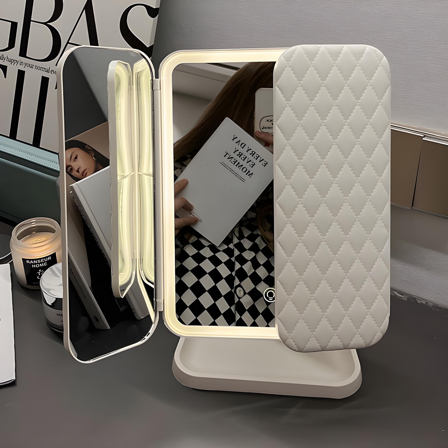 Bright LED Vanity Mirror with Triple Light Settings - VogeLuxe