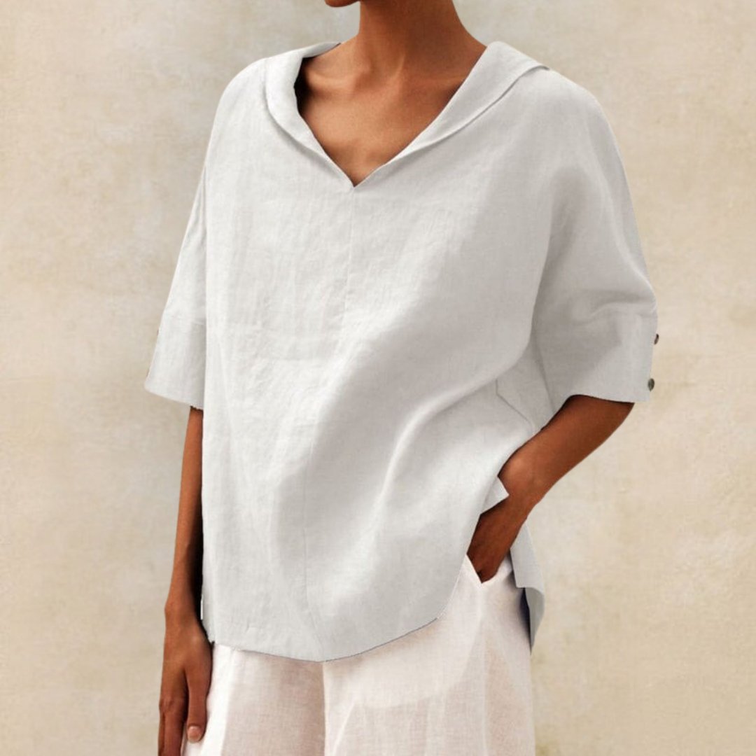 Relaxed Fit V-Neck Womens Casual Tee Shirt