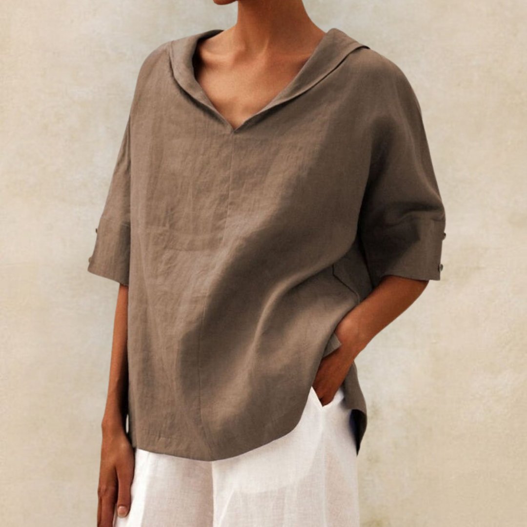 Relaxed Fit V-Neck Womens Casual Tee Shirt