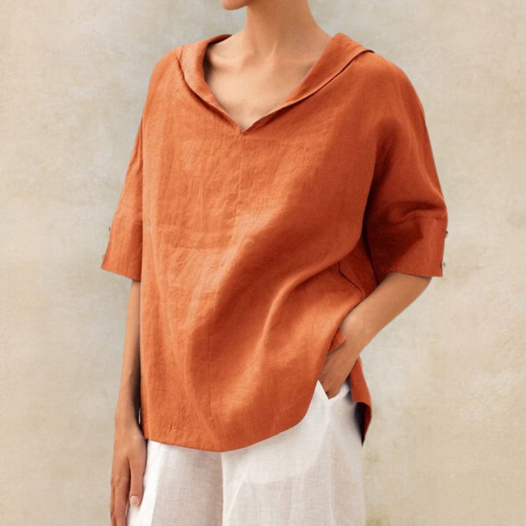 Relaxed Fit V-Neck Womens Casual Tee Shirt