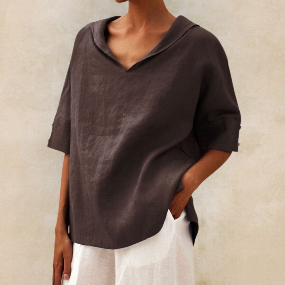 Relaxed Fit V-Neck Womens Casual Tee Shirt