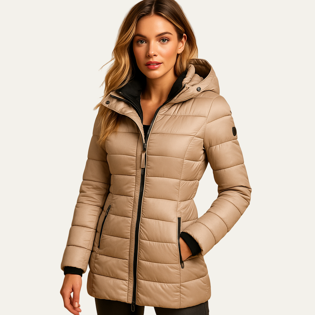 VogeLuxe | Women’s Mid Length Quilted Puffer Coat