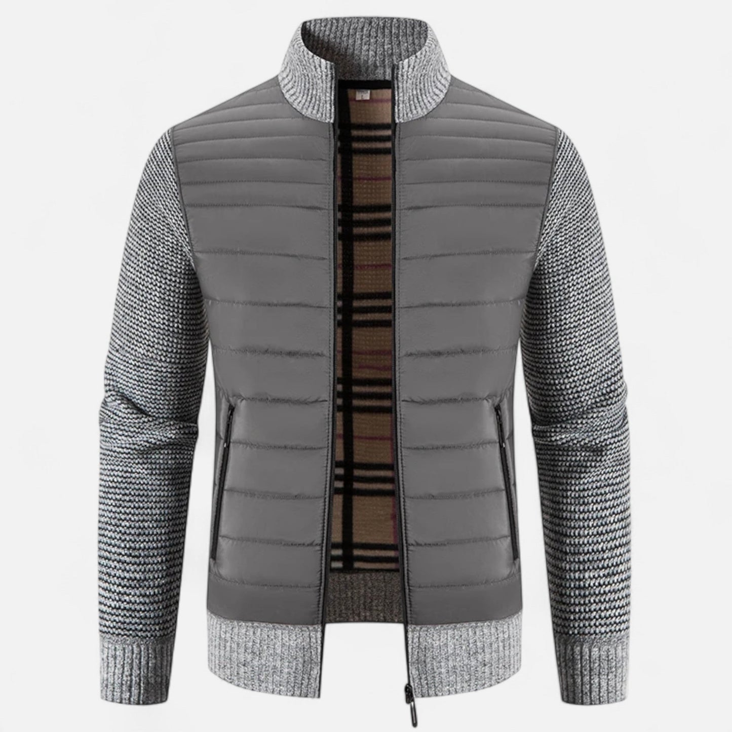 Warm Mens Patchwork Fleece Jacket - VogeLuxe