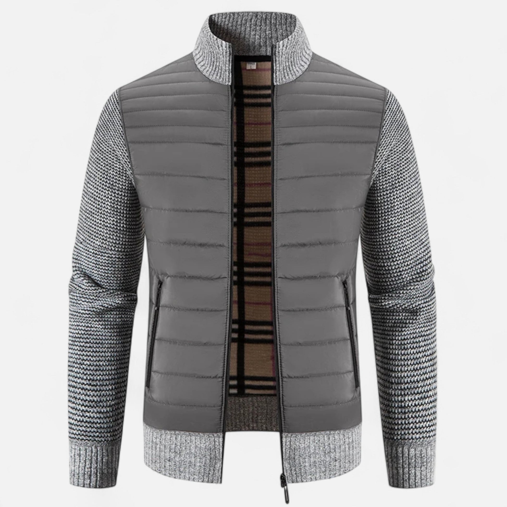 Warm Mens Patchwork Fleece Jacket - VogeLuxe