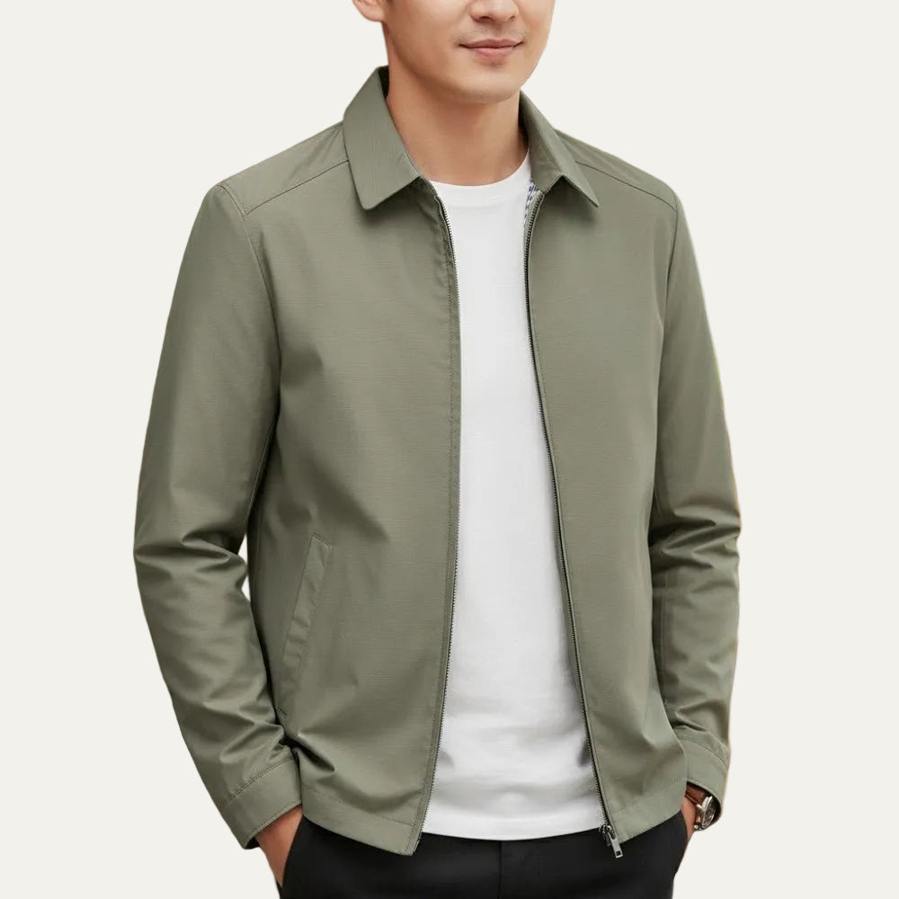 VogeLuxe | Men’s Minimalist Harrington Zip Jacket