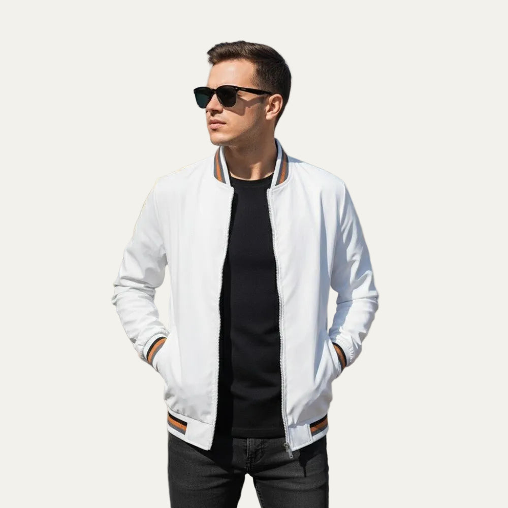 VogeLuxe | Men’s Lightweight Zip Front Bomber Jacket