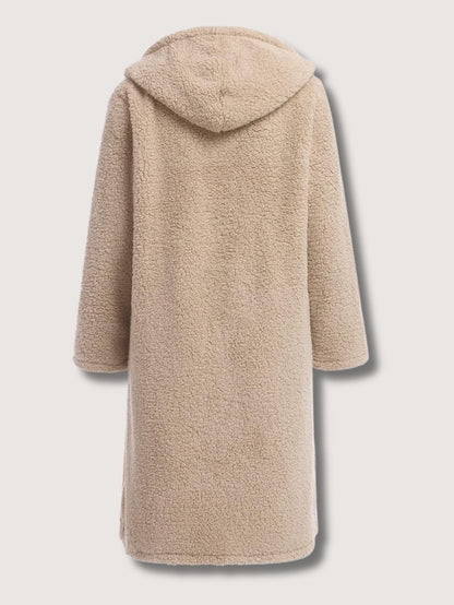 VogeLuxe | Women’s Long Line Teddy Sherpa Buttoned Coat