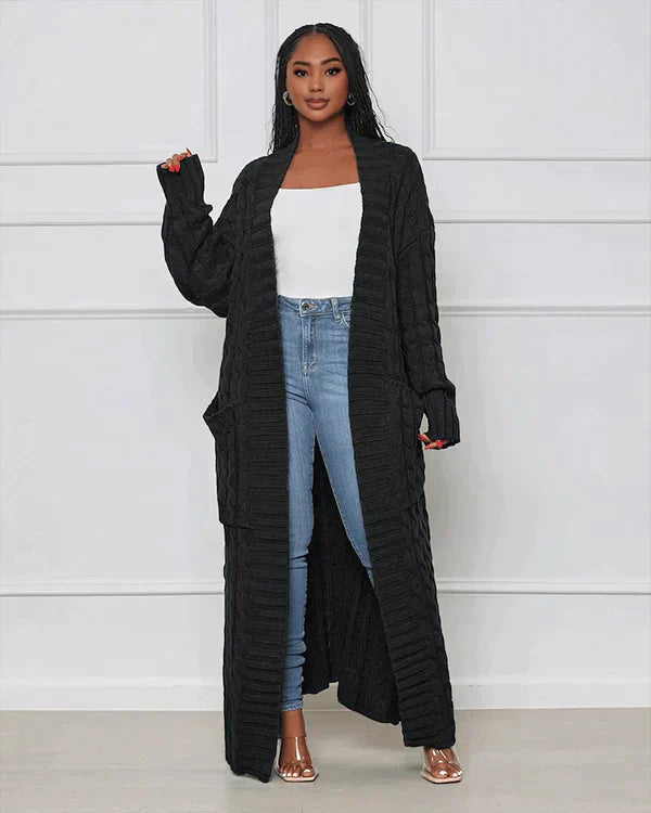 Cozy Women's Knit Long Cardigan Sweater