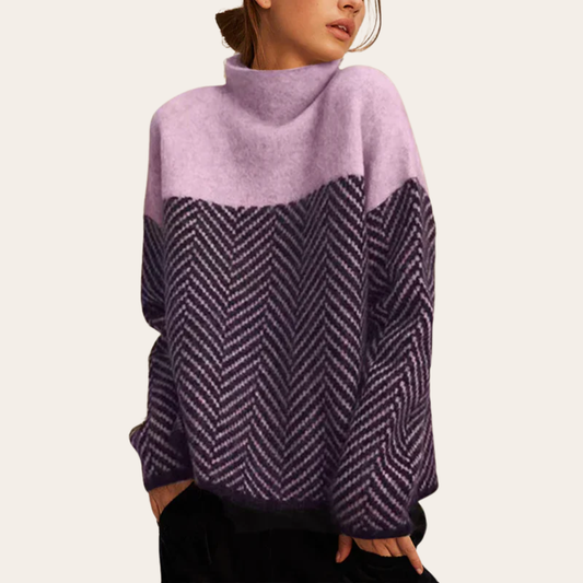 VogeLuxe | Women’s Two-Tone Chevron Knit Sweater