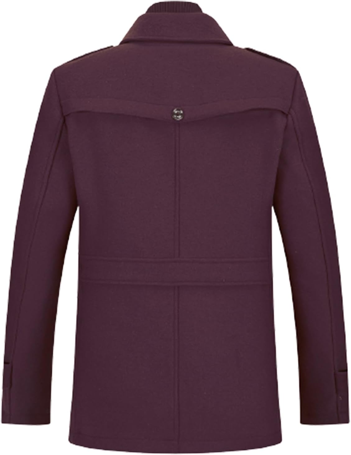 VogeLuxe | Men’s Wool Blend Peacoat with Hidden Bib and Quilted Lining
