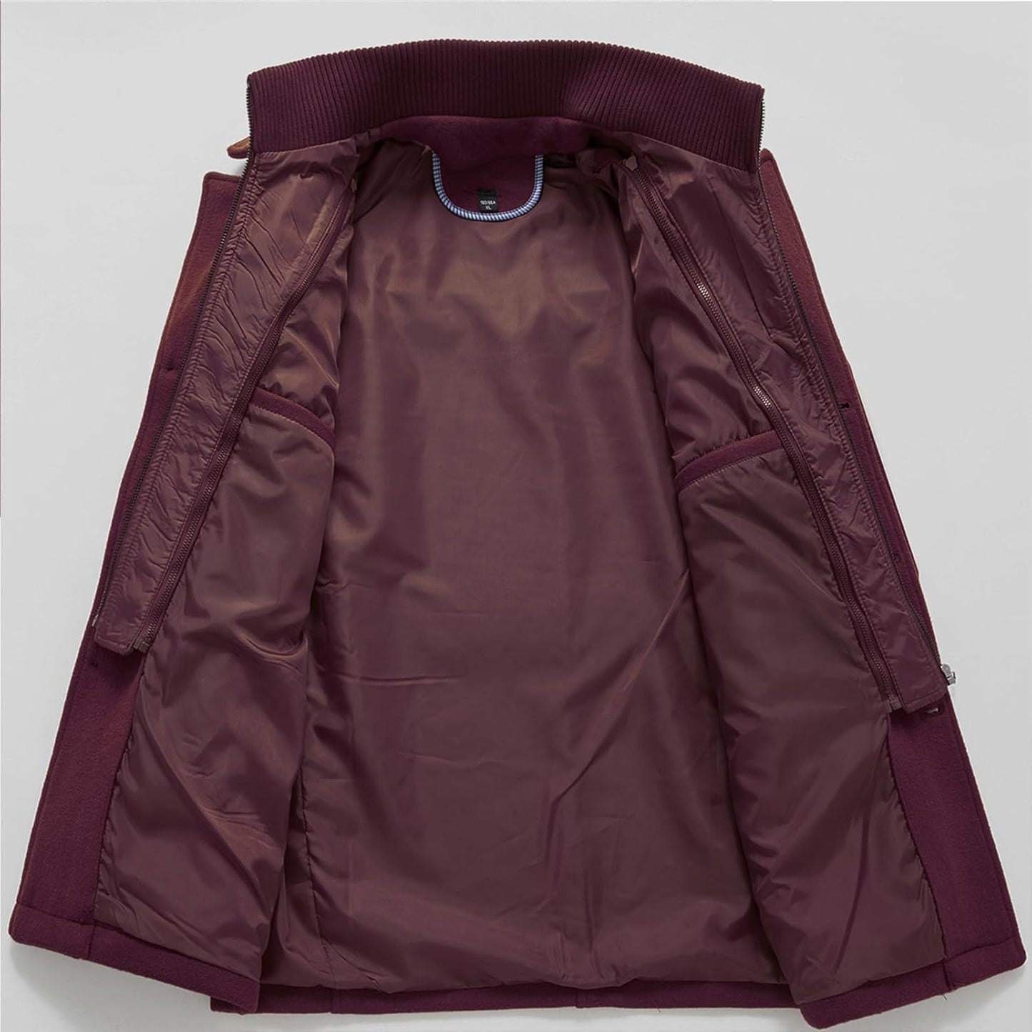 VogeLuxe | Men’s Wool Blend Peacoat with Hidden Bib and Quilted Lining