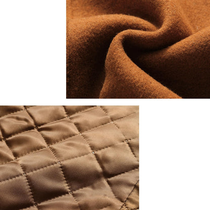 VogeLuxe | Men’s Wool Blend Peacoat with Hidden Bib and Quilted Lining