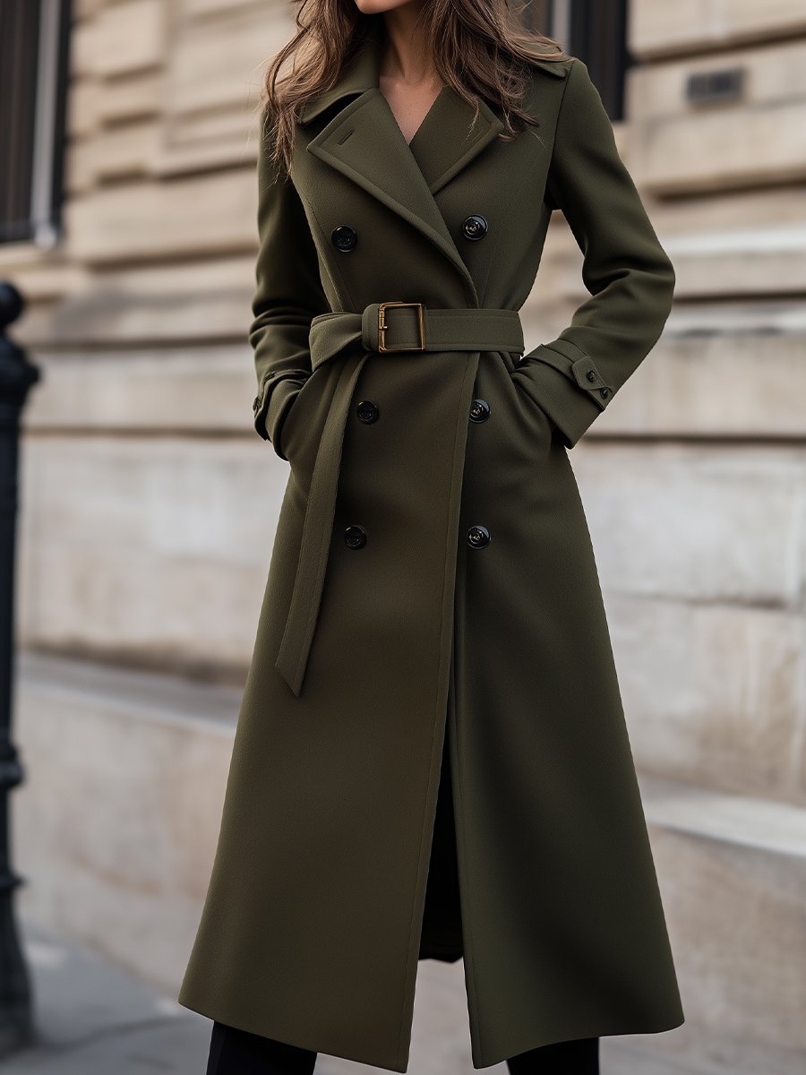 Classic Double Breasted Women's Winter Coat - VogeLuxe