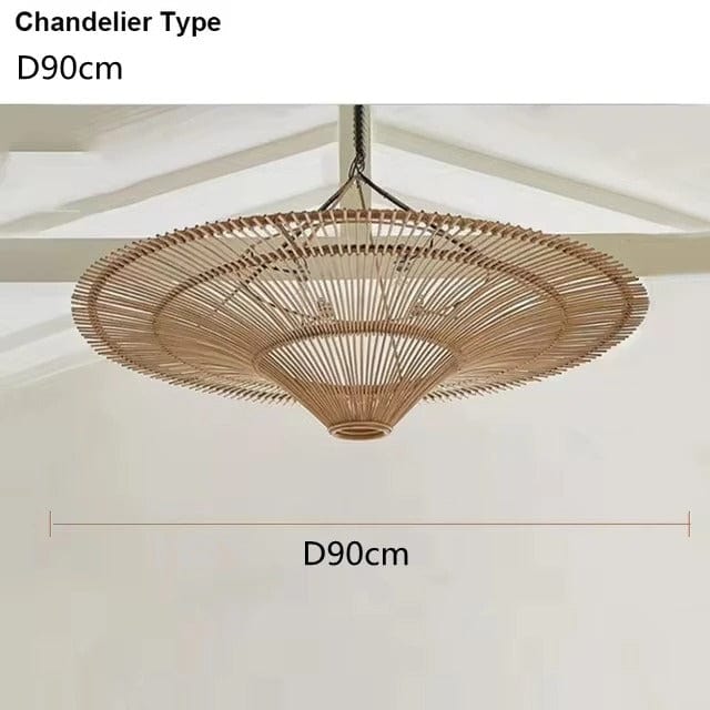 Natural Woven Rattan Light Fixture