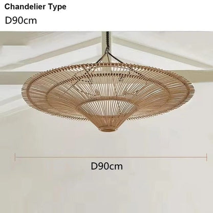 Natural Woven Rattan Light Fixture
