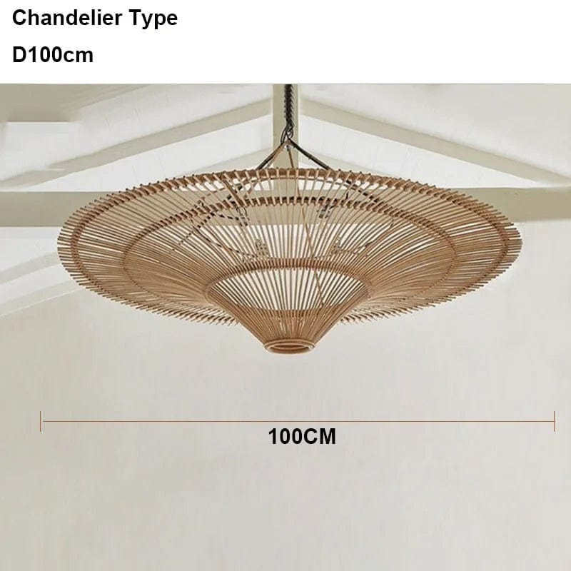 Natural Woven Rattan Ceiling Chandelier