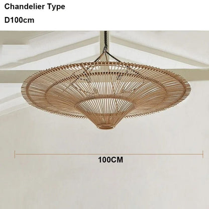 Natural Woven Rattan Ceiling Chandelier