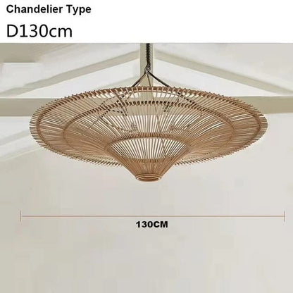 Natural Woven Rattan Light Fixture
