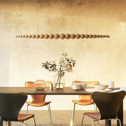 Rustic Wooden Bead Pendant Light - BritishElegance