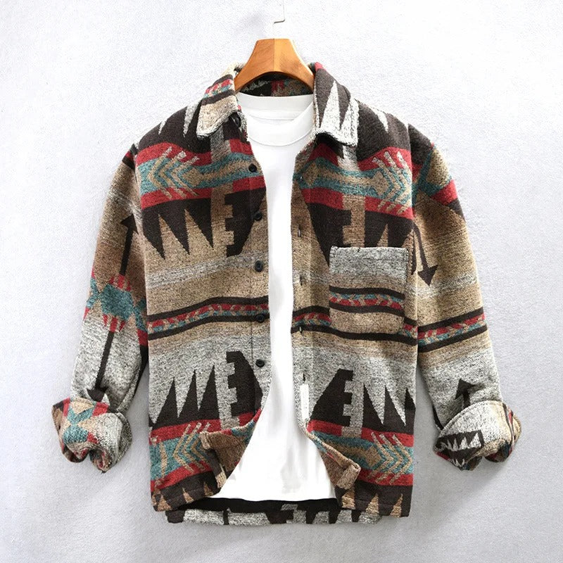 Casual Mens Long Sleeve Shirt Jacket - VogeLuxe