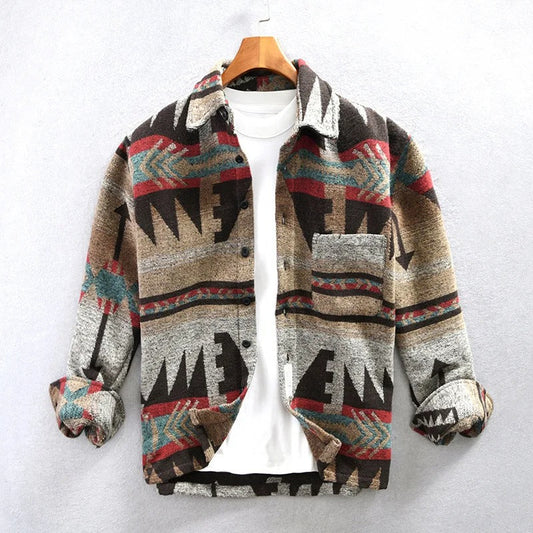 Casual Mens Long Sleeve Shirt Jacket - VogeLuxe