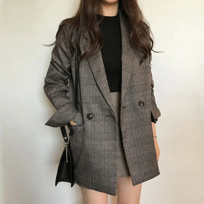 Timeless Plaid Jacket for Women - Everyday Wear