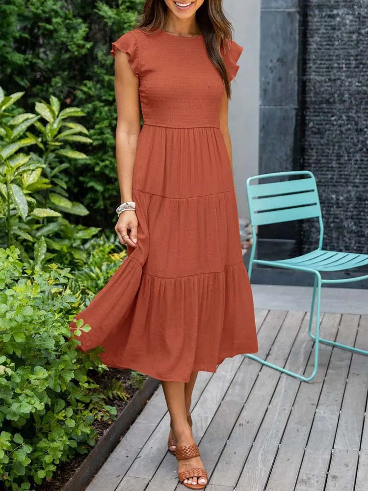 Elegant Lightweight Long Sleeve Maxi Dress