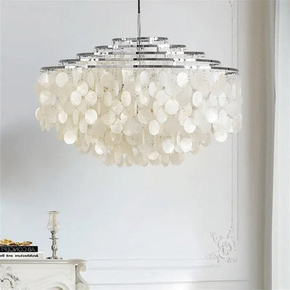 Seashell Coastal Ceiling Chandelier - BritishElegance