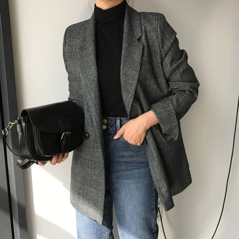 Timeless Plaid Jacket for Women - Everyday Wear