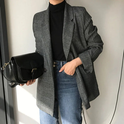 Timeless Plaid Jacket for Women - Everyday Wear