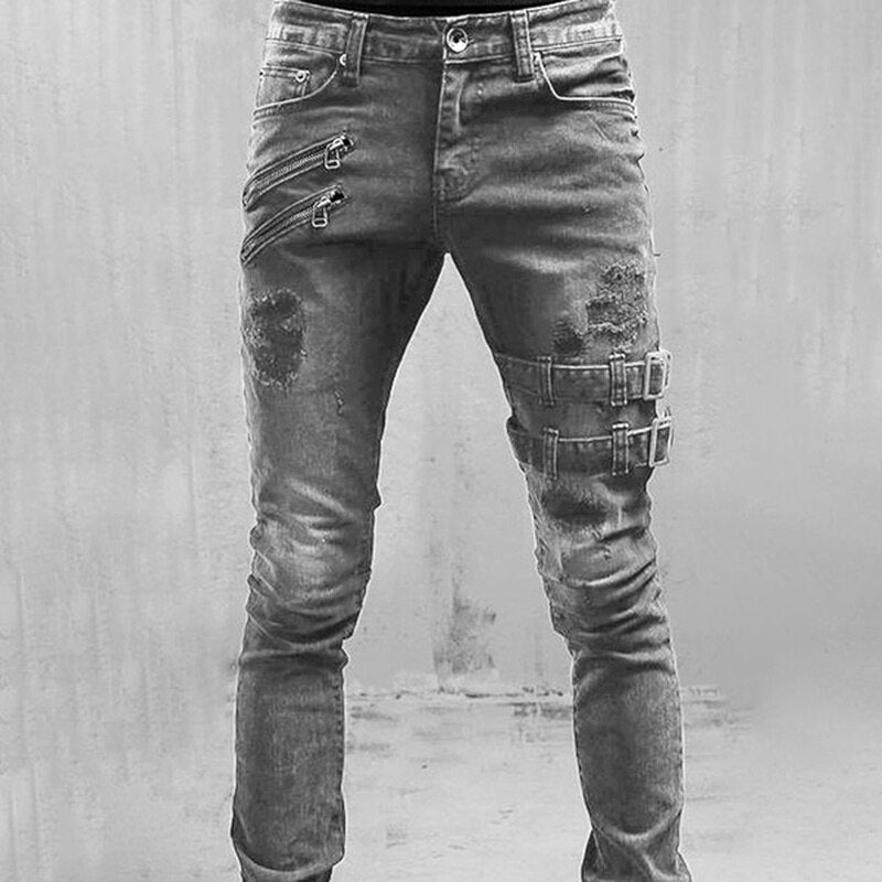 Premium Slim Fit Mens Jeans with Zip Pockets