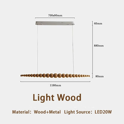 Rustic Wooden Bead Pendant Light