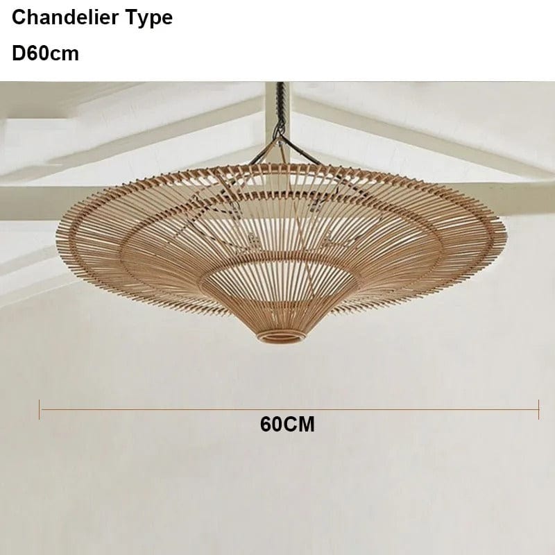 Natural Woven Rattan Light Fixture