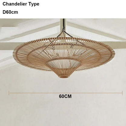 Natural Woven Rattan Light Fixture