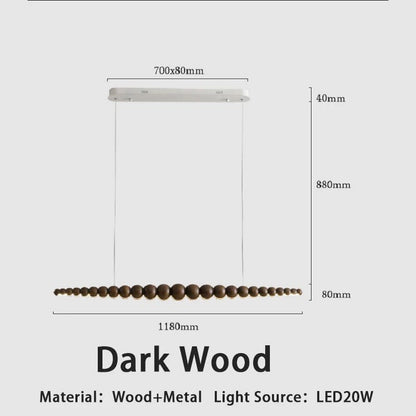 Rustic Wooden Bead Ceiling Light