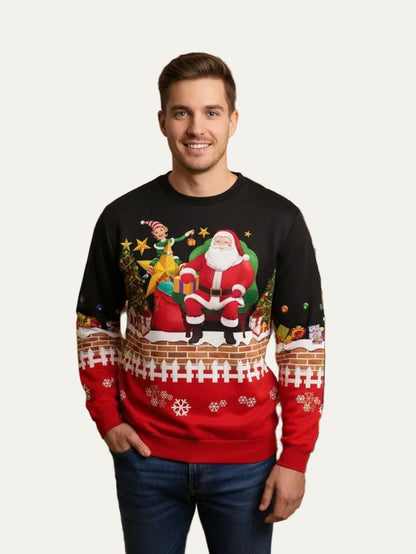 VogeLuxe | Men’s Festive Christmas Scene Knit Sweater