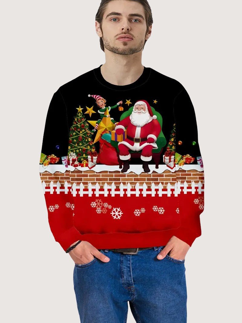 VogeLuxe | Men’s Festive Christmas Scene Knit Sweater
