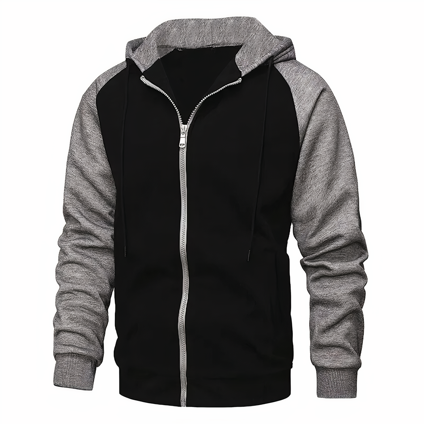 Athletic Zip Up Hooded Sweatshirt for Men