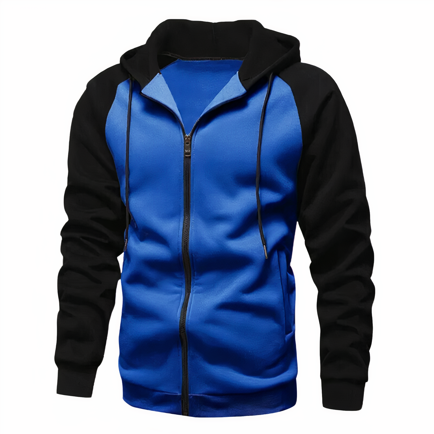 Athletic Zip Up Hooded Sweatshirt for Men