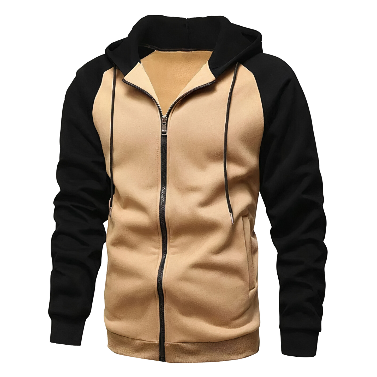 Athletic Zip Up Hooded Sweatshirt for Men
