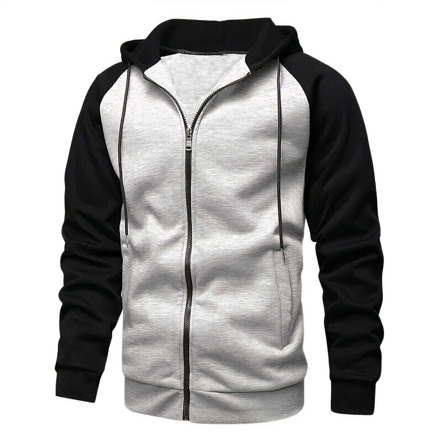Athletic Zip Up Hooded Sweatshirt for Men