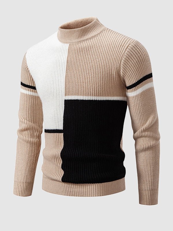 Men's Graphic Crew Neck Block Sweater